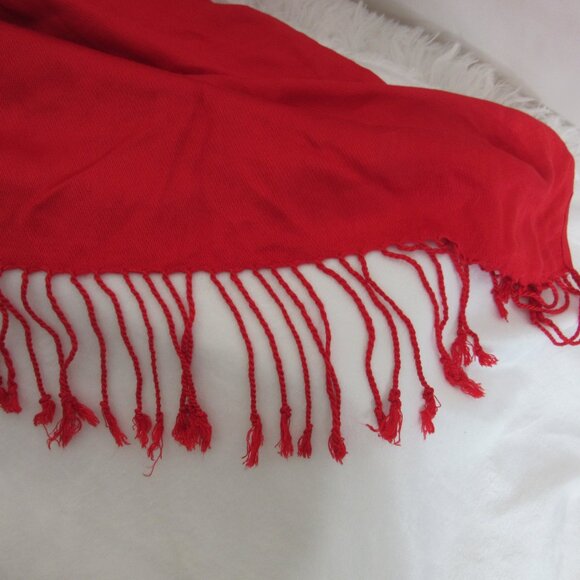 Pashmina Scarf Wrap Red Fringe Charming Charlie 21x70 NWT - Picture 8 of 8